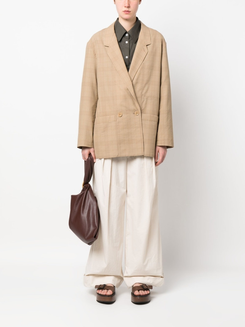 Lemaire checked double-breasted blazer outlook