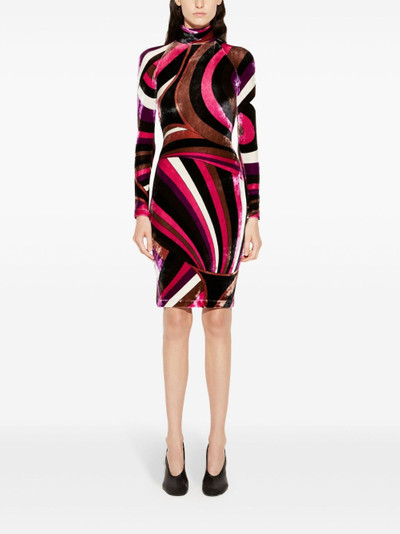 PUCCI Iride-print velvet mini dress outlook