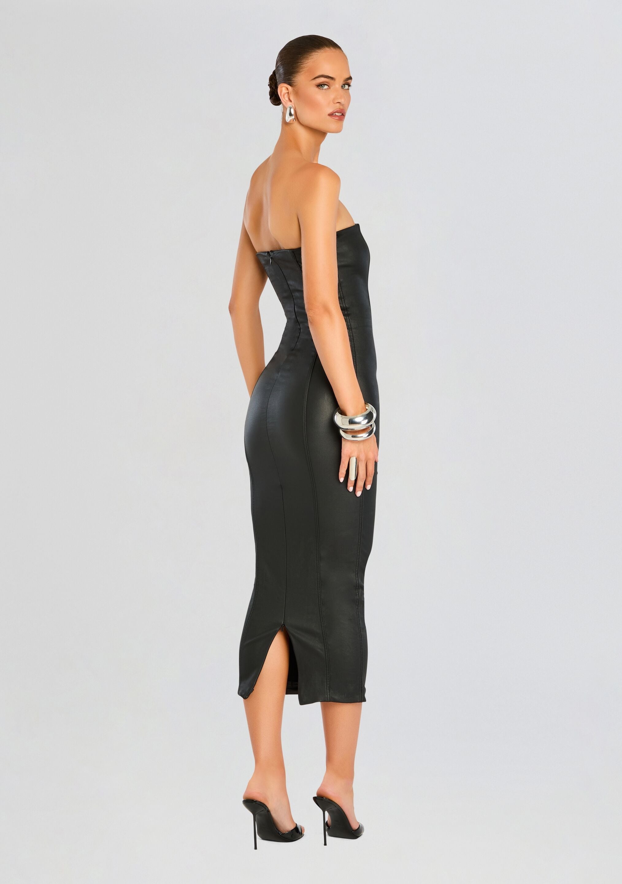 ADALAIDE COATED MIDI DRESS - 4