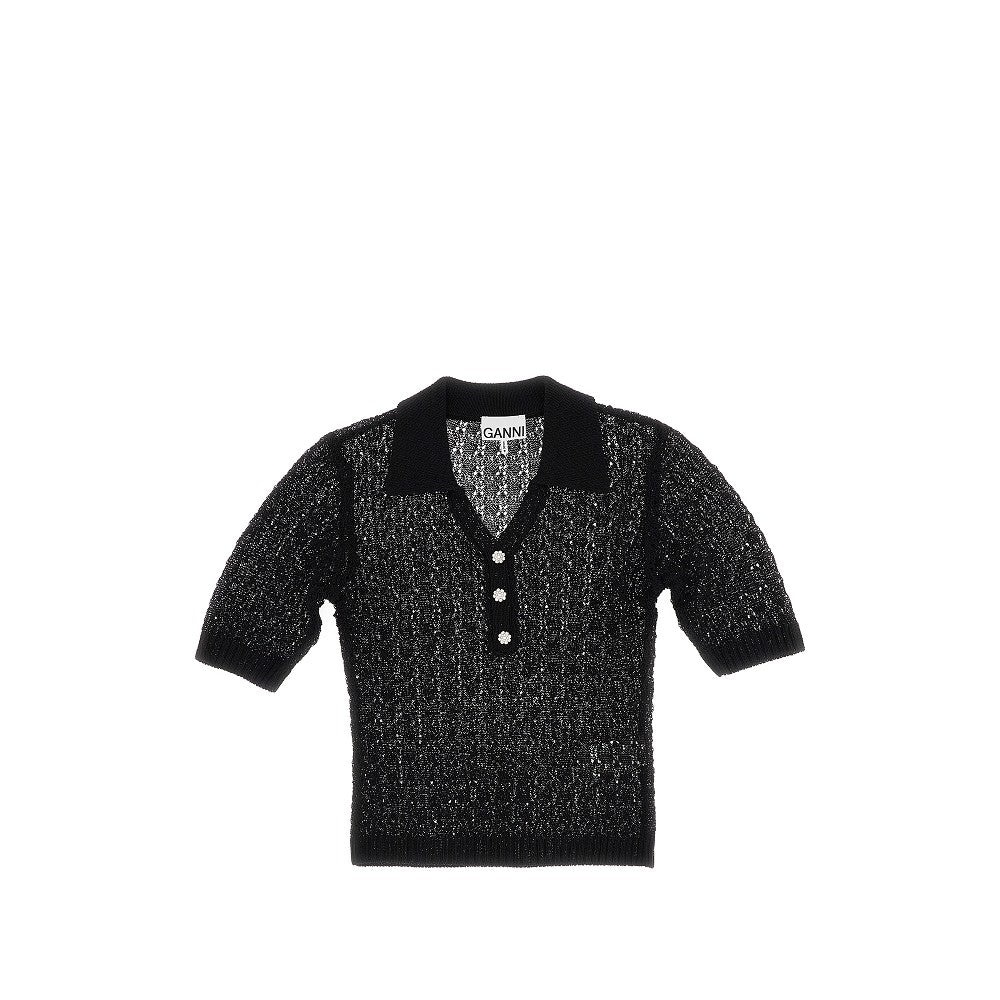 POINTELLE KNIT POLO SHIRT - 1