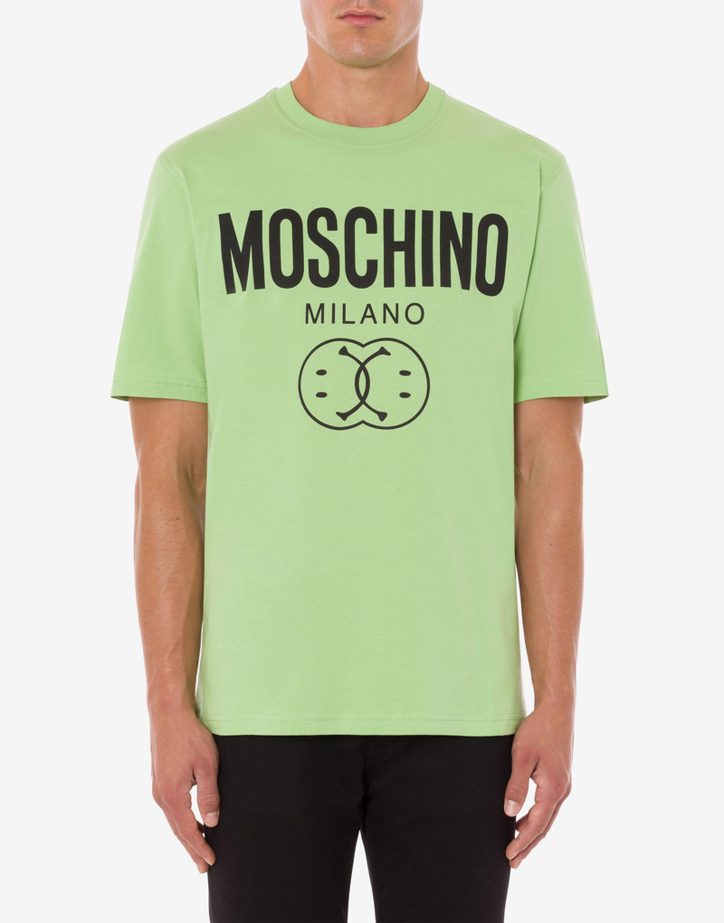 Moschino DOUBLE SMILEY® LOGO ORGANIC JERSEY T-SHIRT outlook