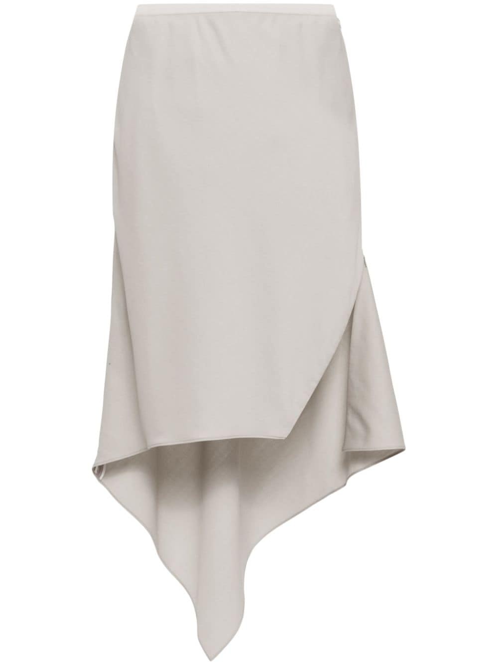 asymmetric wool midi skirt - 1