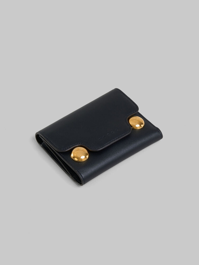 BLACK LEATHER TRUNKAROO TRIFOLD WALLET - 5