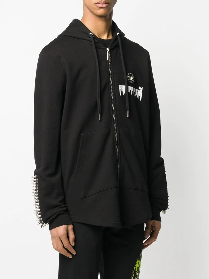 스터드 세부 zipped hoodie 3