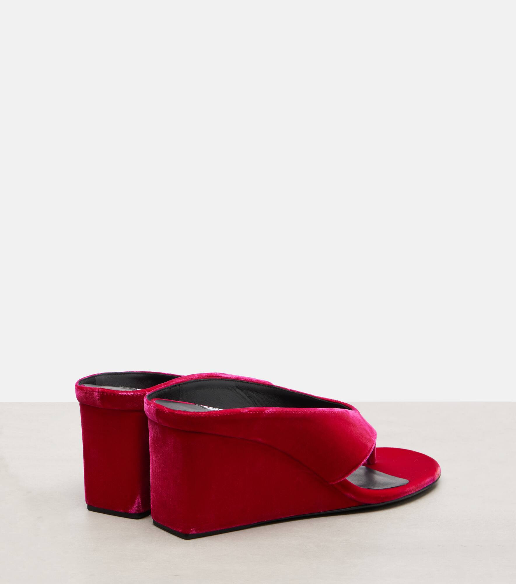 Cube 75 velvet wedge thong sandals - 2