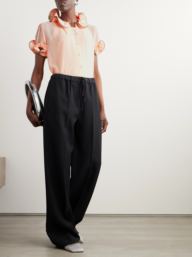 COPERNI Zip-embellished Ruffled Chiffon Blouse outlook