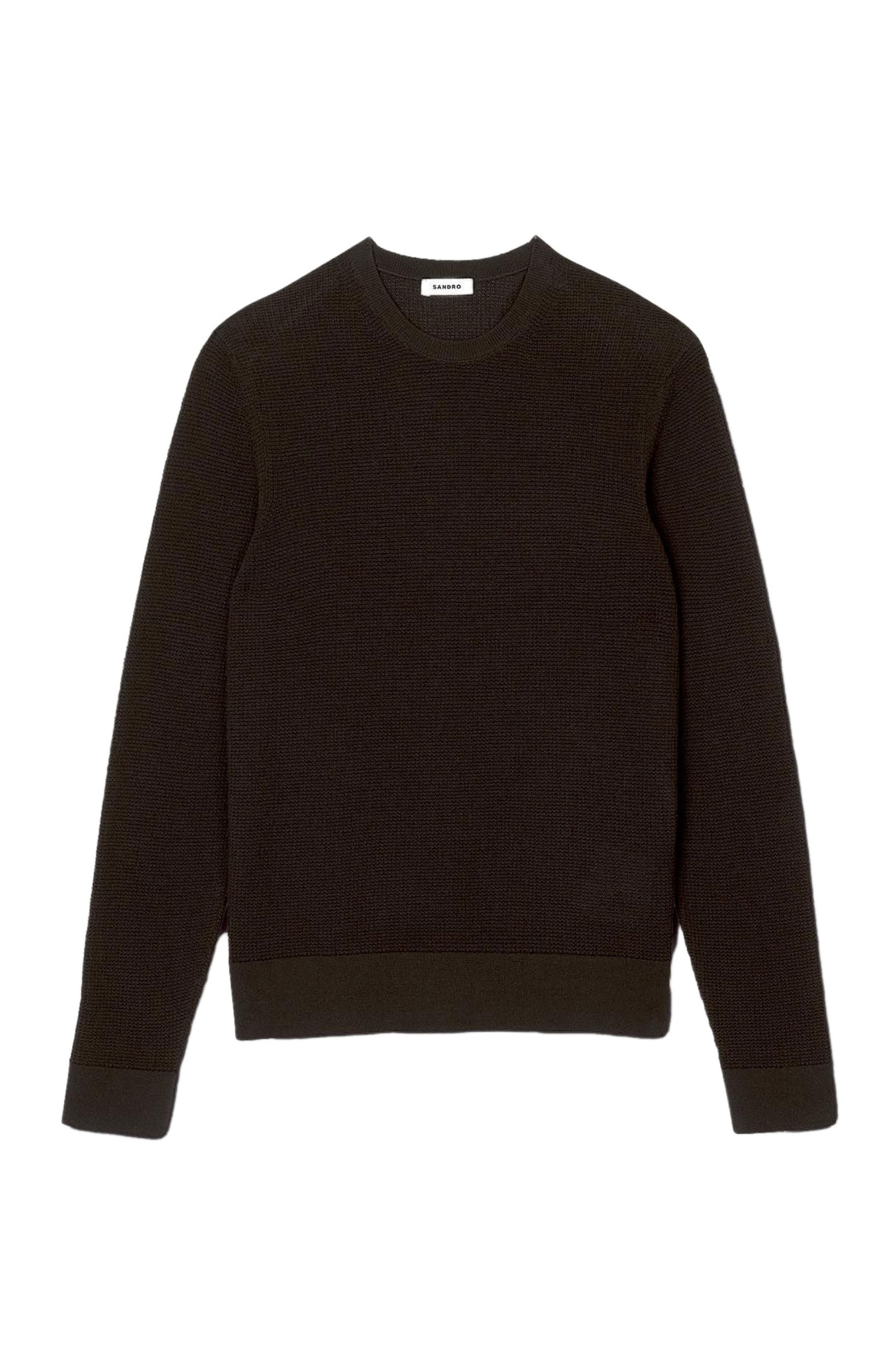 SANDRO Textured knit sweater in Dark Kaki. at Nordstrom - 5