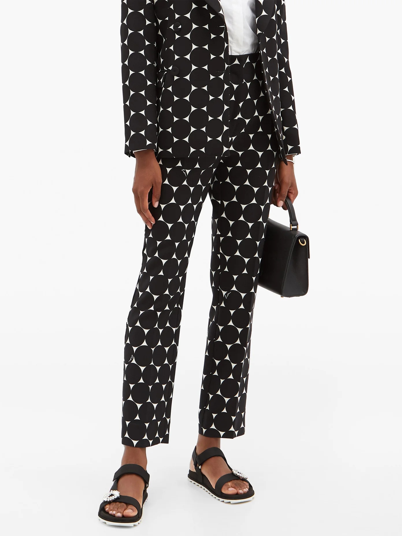 Pansy dotted crepe cigarette trousers - 6