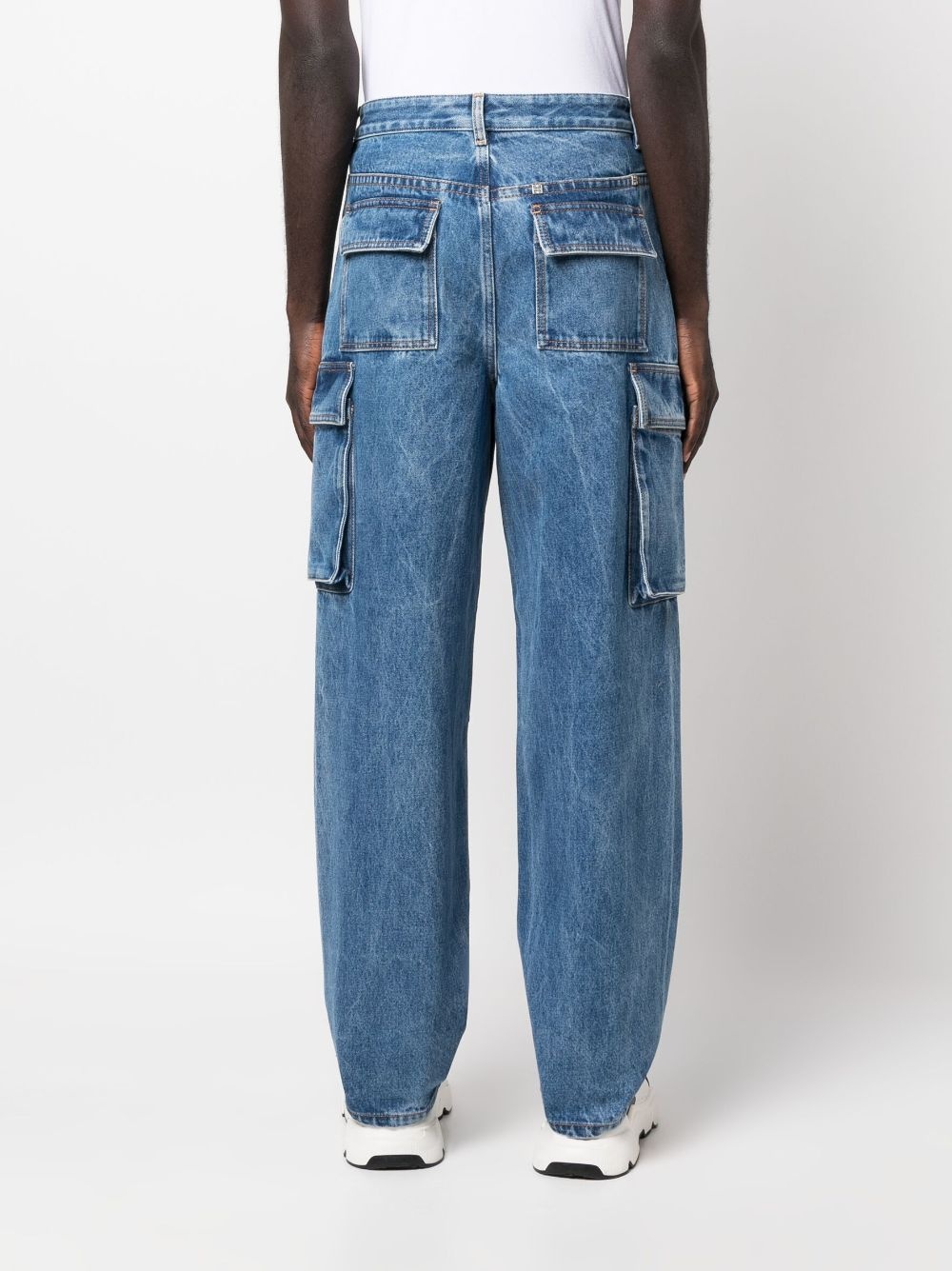 washed wide-leg jeans - 4