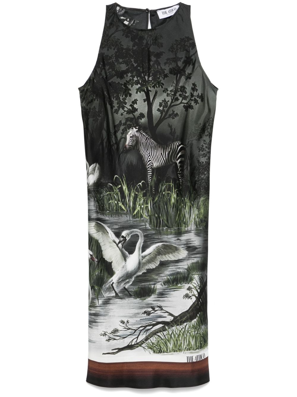 smoke night-print mini dress - 1