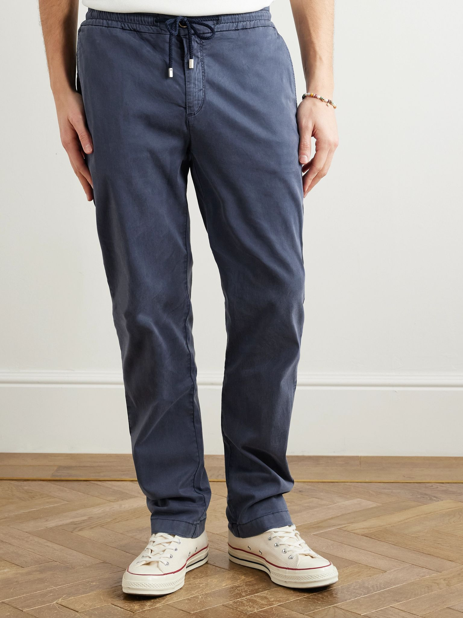 Clemence Slim-Fit Straight-Leg TENCEL™ Lyocell-Blend Drawstring Trousers Blue - 3