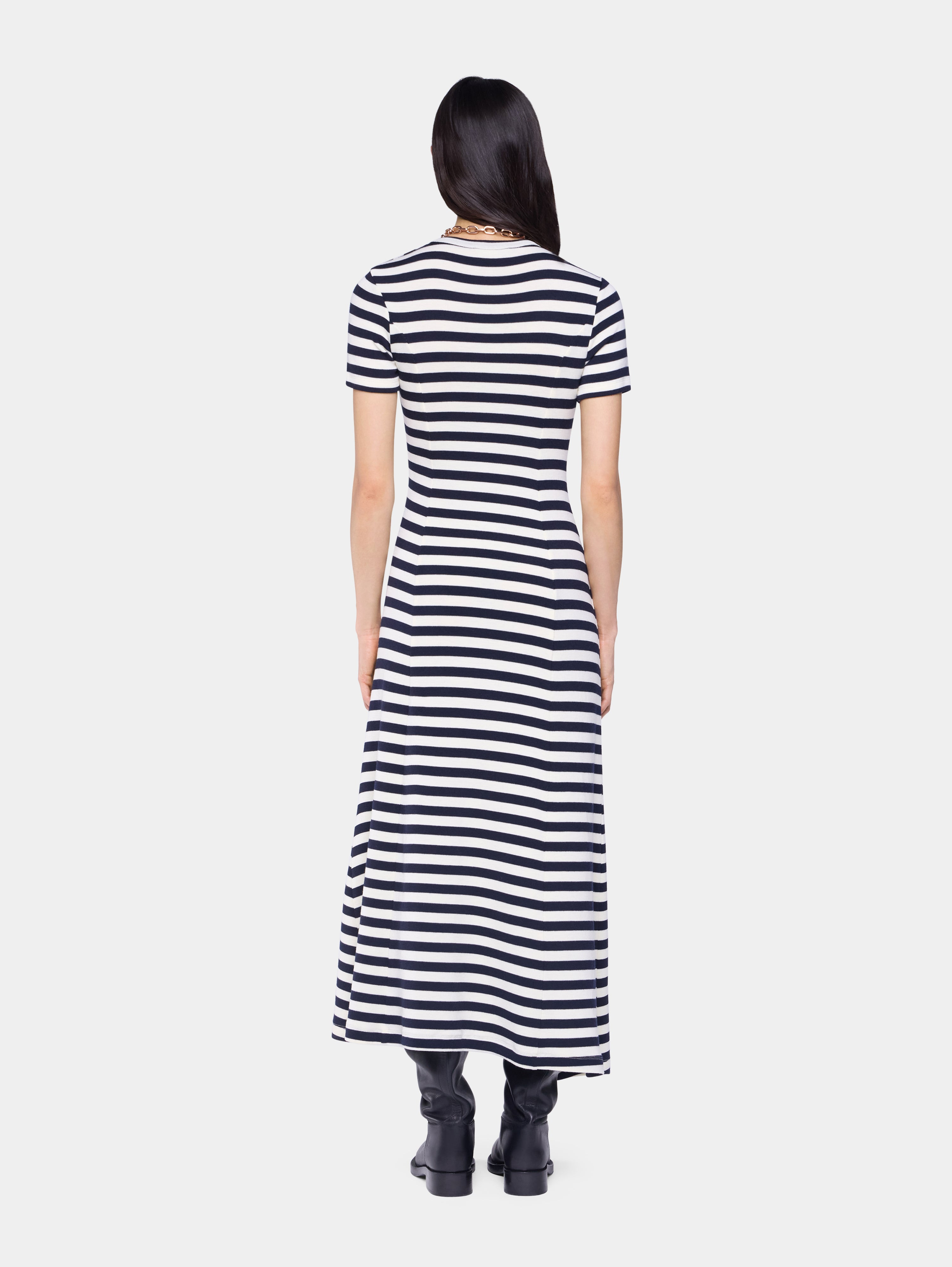 DRAPED MIDI DRESS IN WOOL - 4