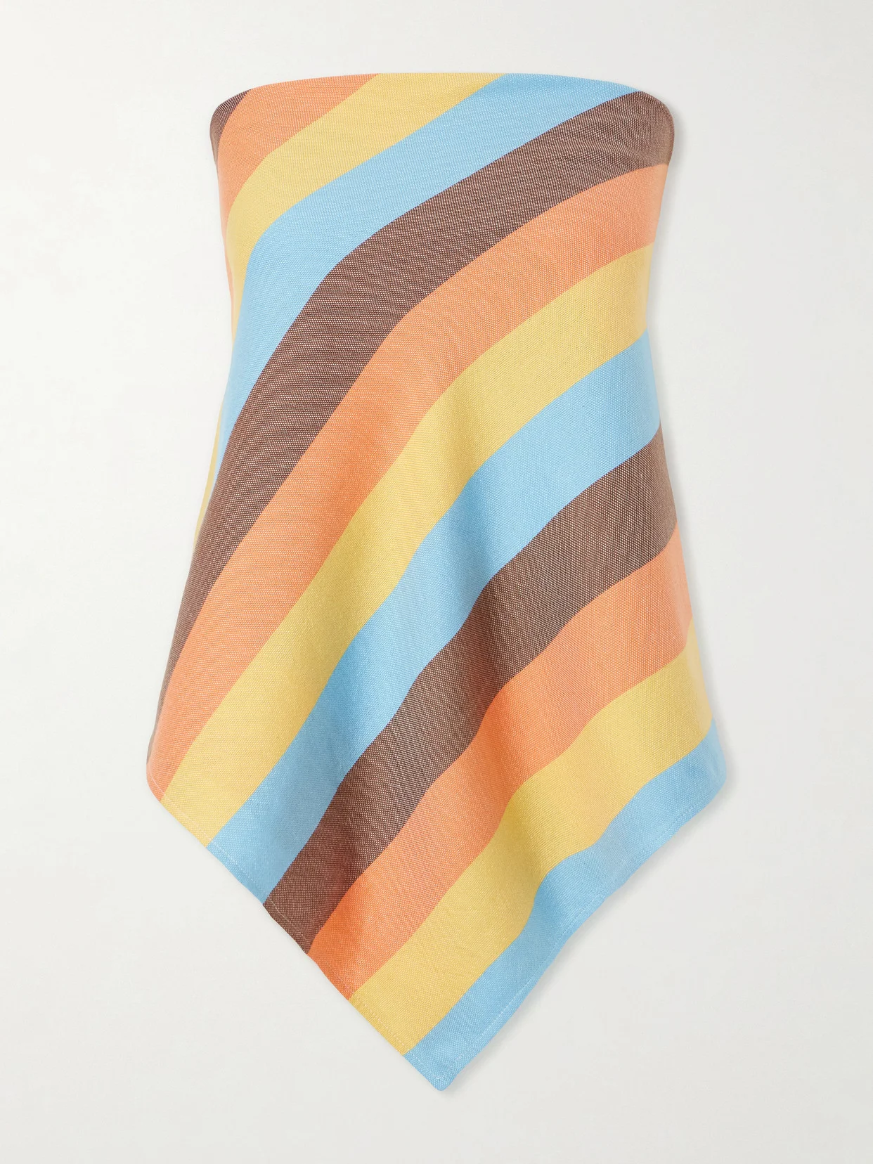 The Triangle Strapless Striped Cotton-blend Top - 1