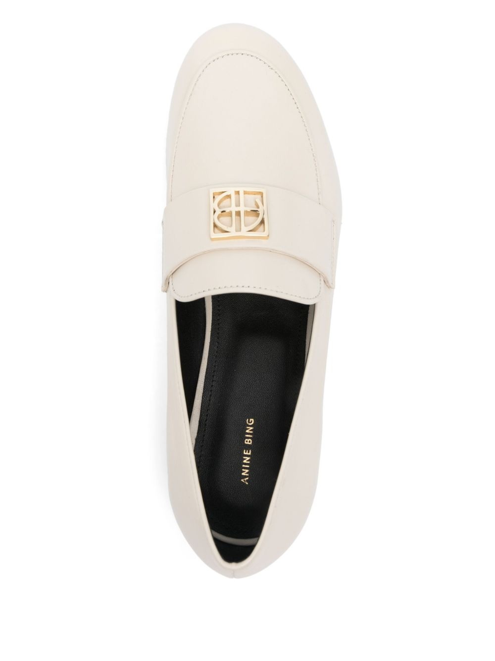 logo plaque loafers - 4
