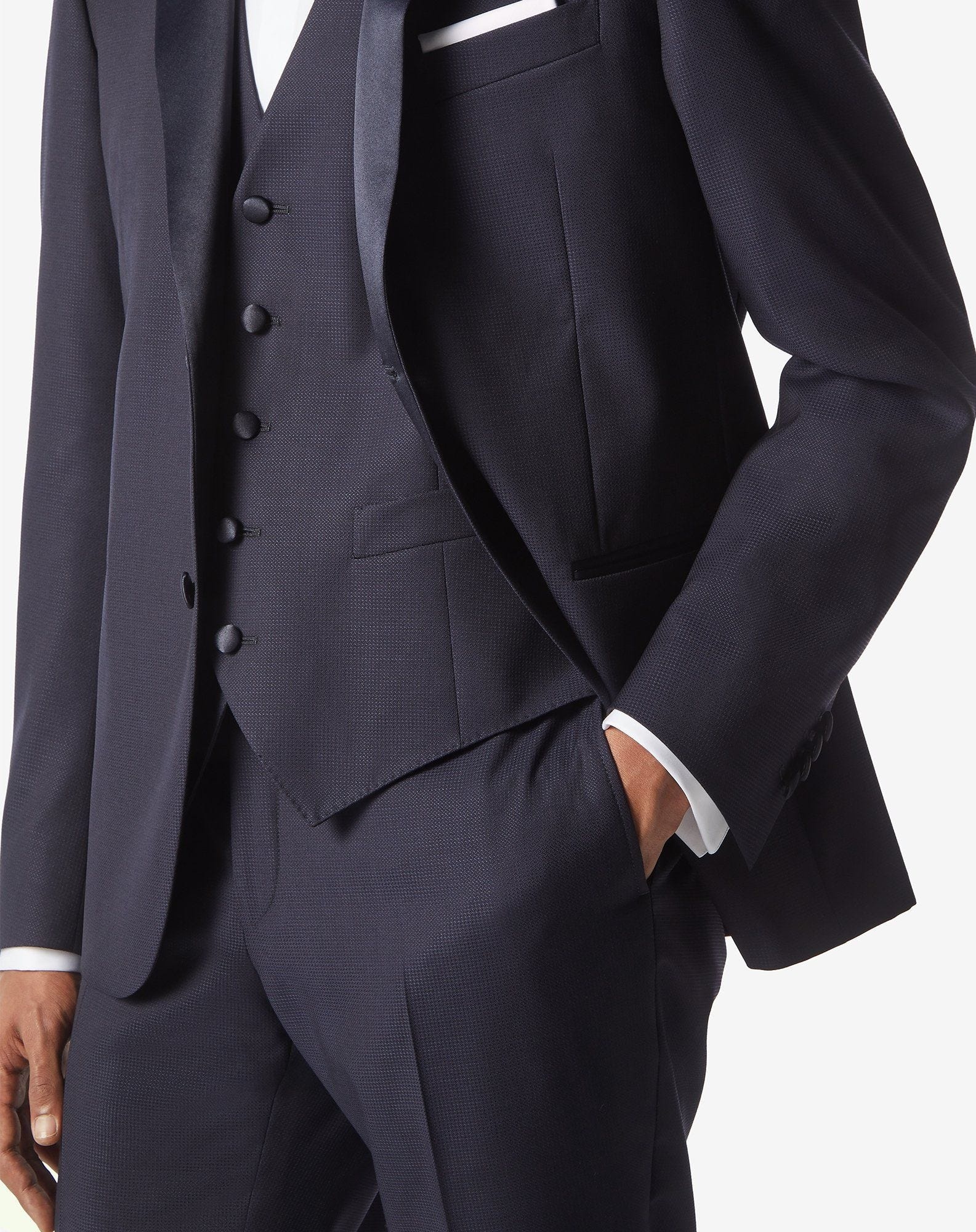 Blue wool and silk tuxedo - 5