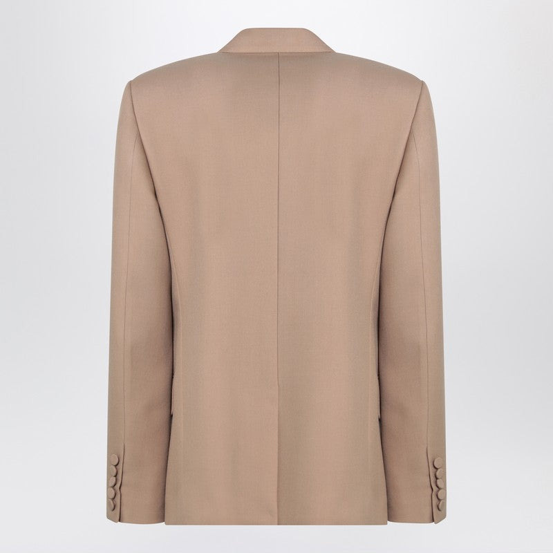 Valentino Double-Breasted Jacket Camel Light In Wool Men - 2