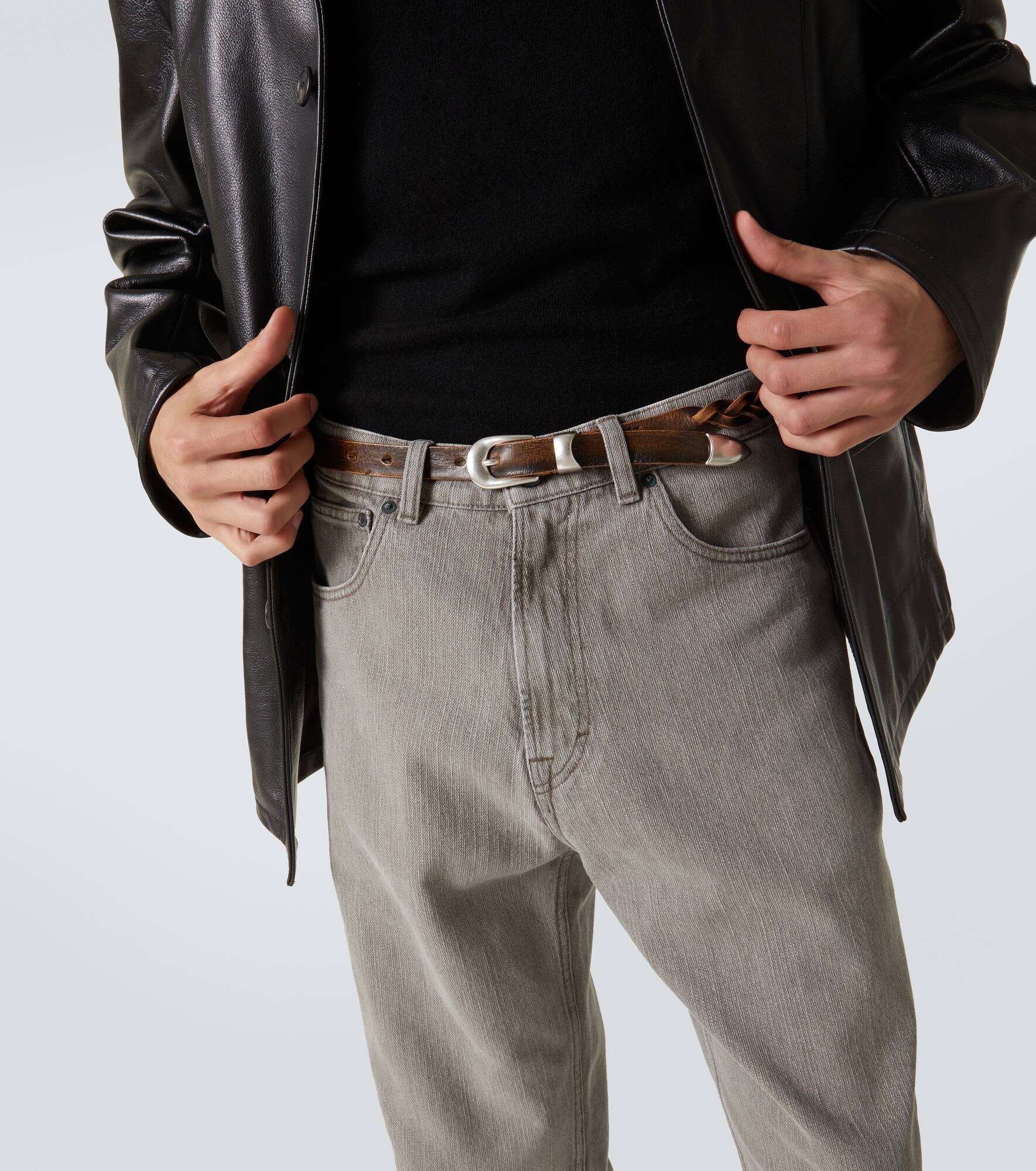 20mm braided leather belt - 3