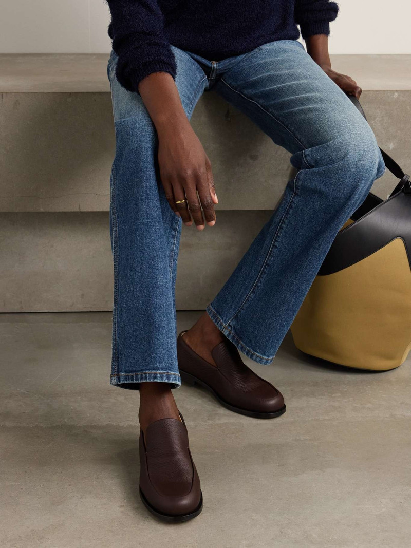 KHAITE Alessio textured-leather loafers outlook