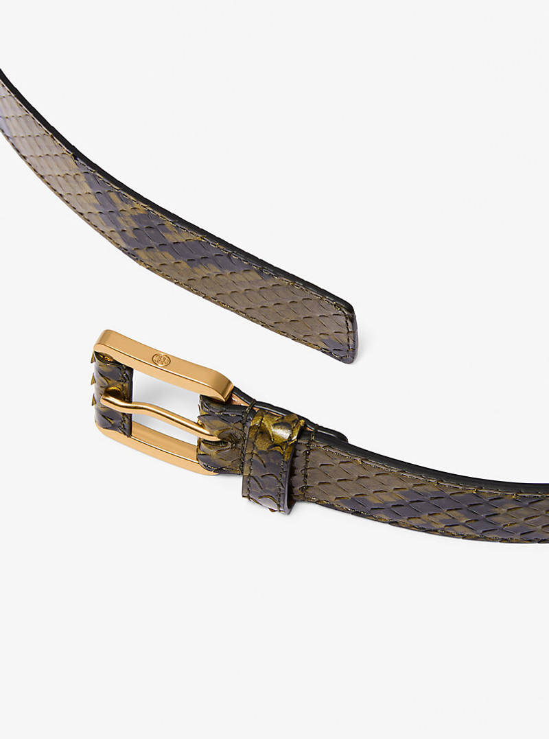 Jodi Snake Embossed Leather Trouser Belt 2