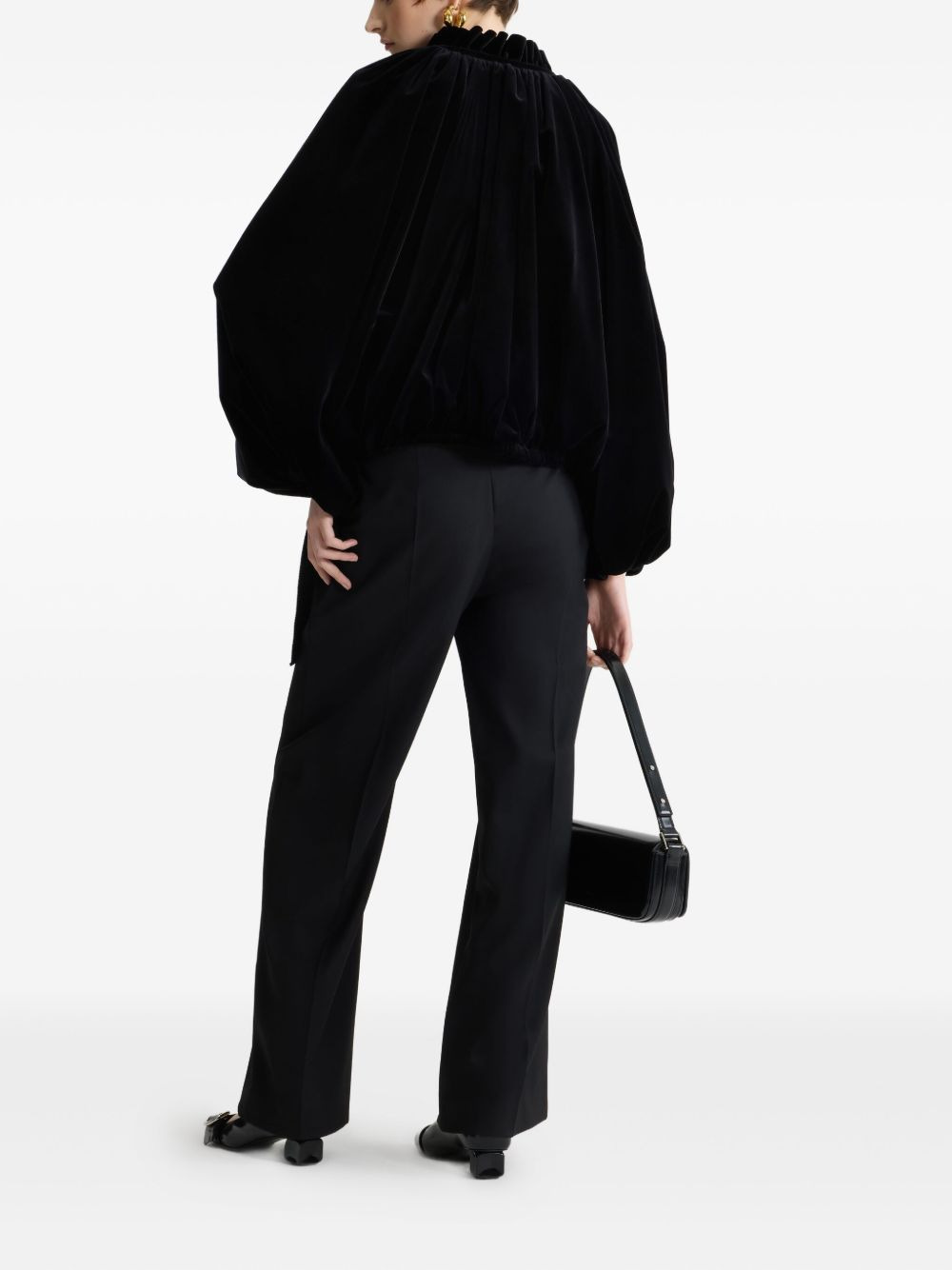 balloon-sleeve velvet jacket - 3