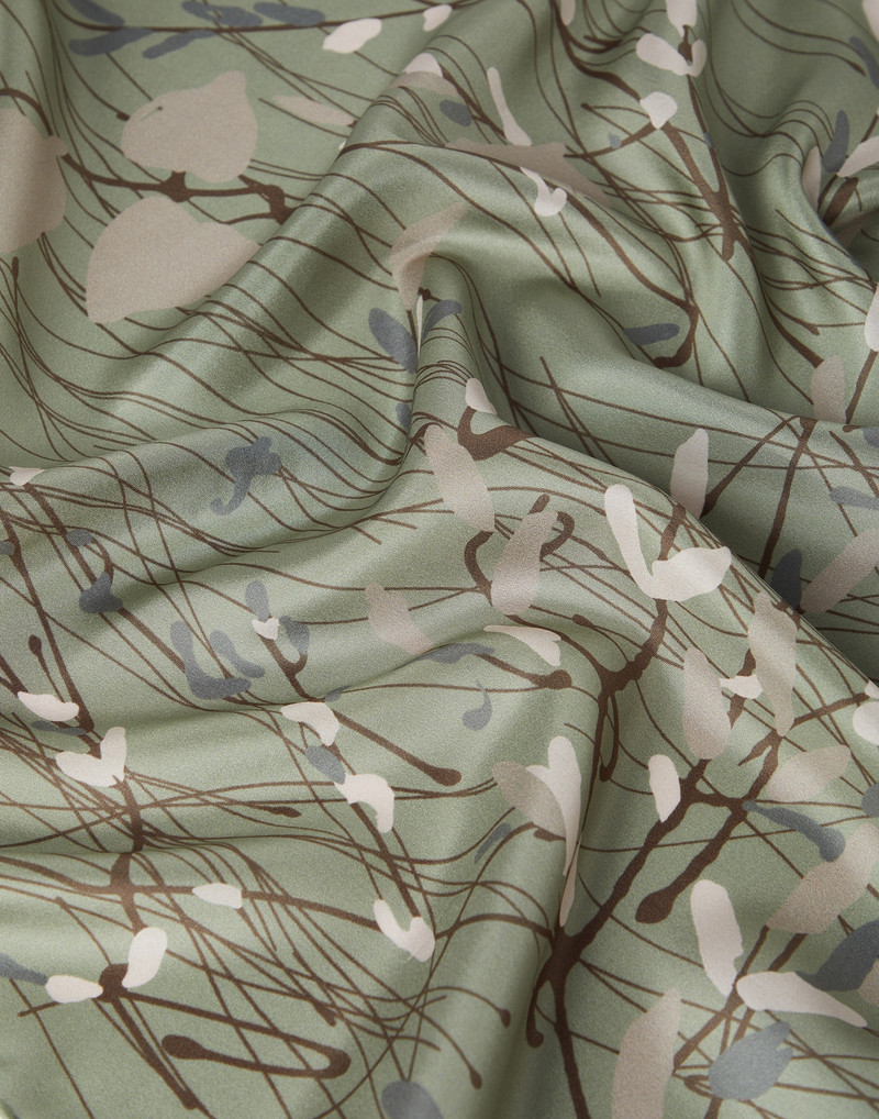 Ramage print silk pongee foulard 2