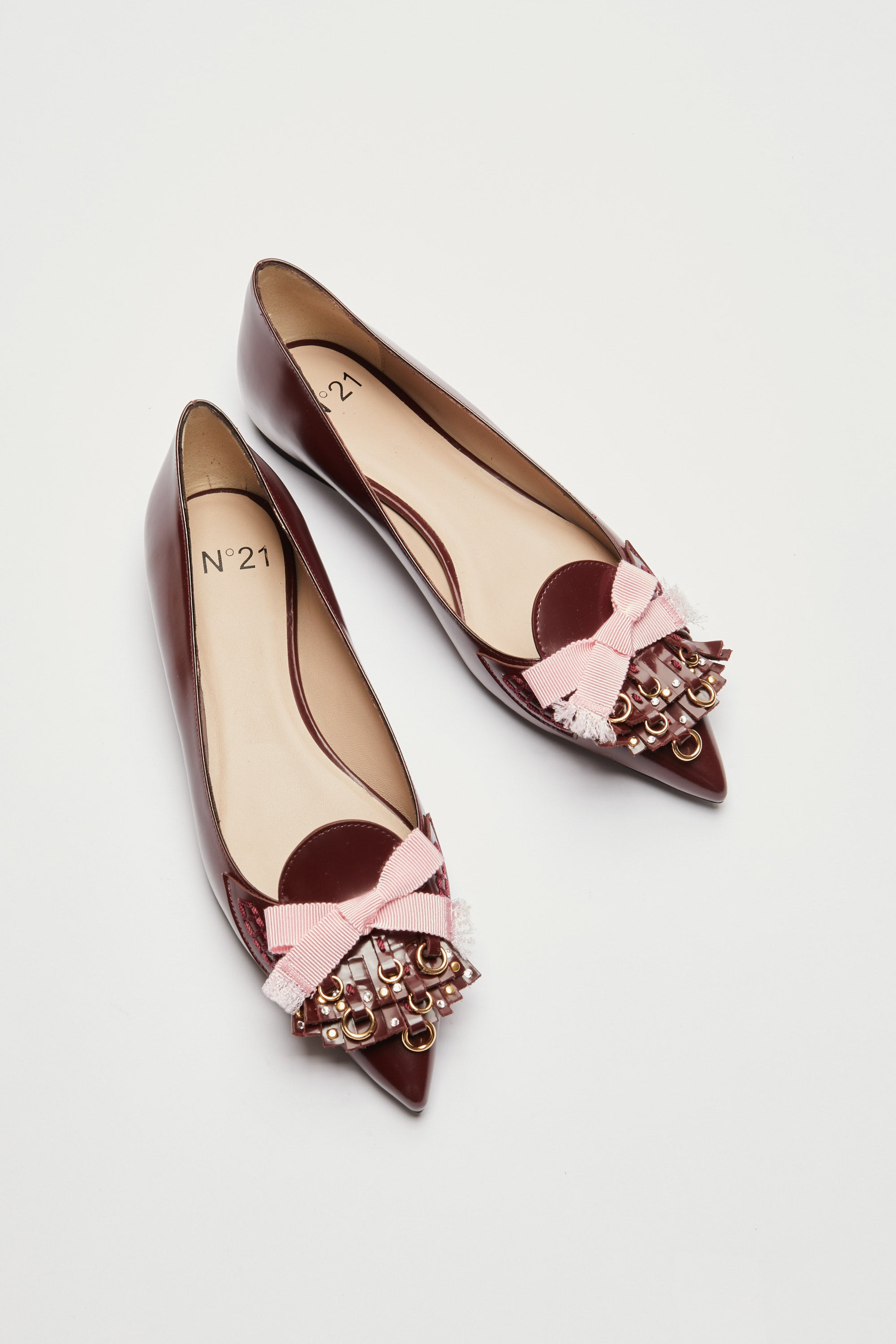 POINTED BALLERINAS WITH FRINGES AND STUDS - 5