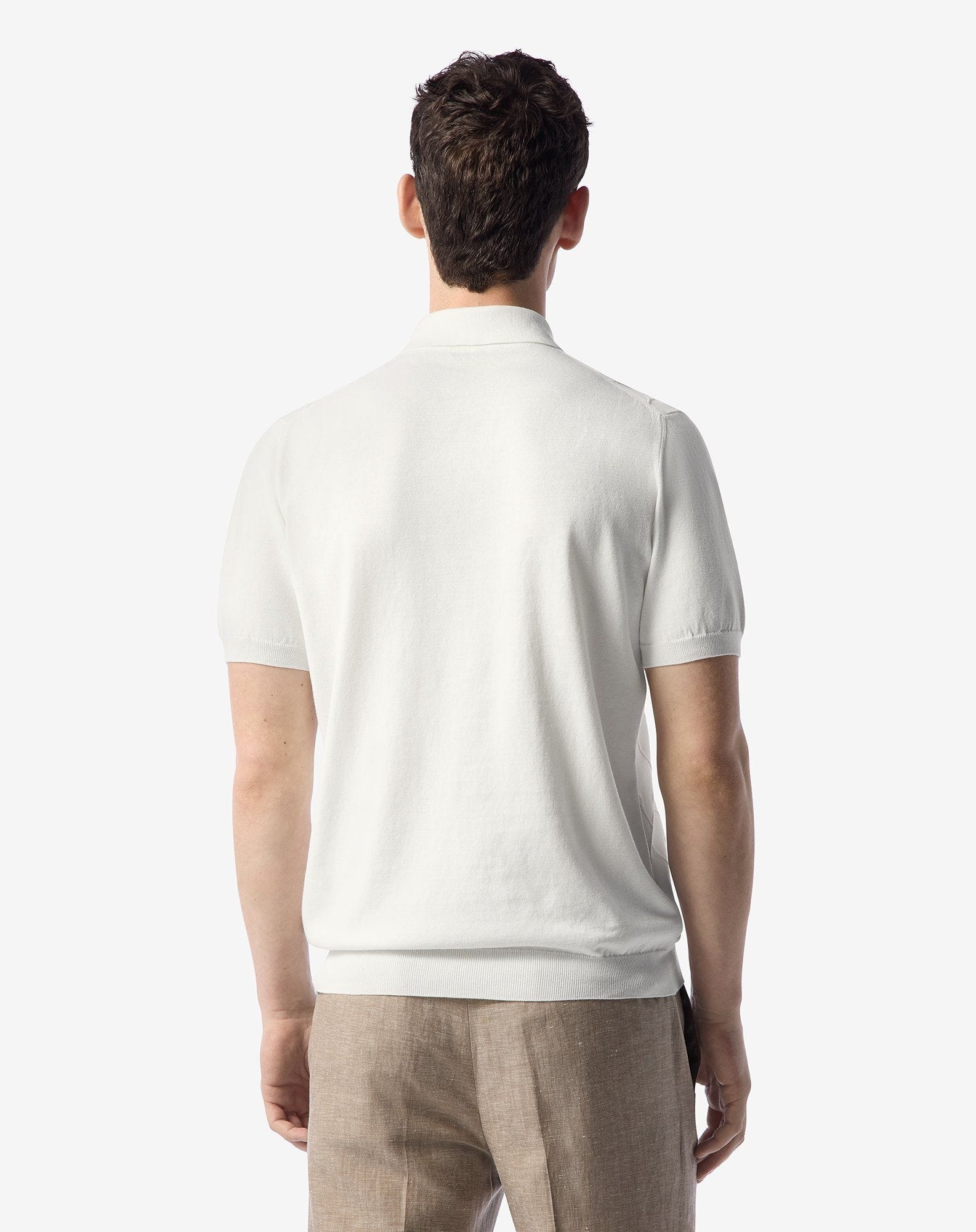 White button-up organic cotton polo shirt - 3