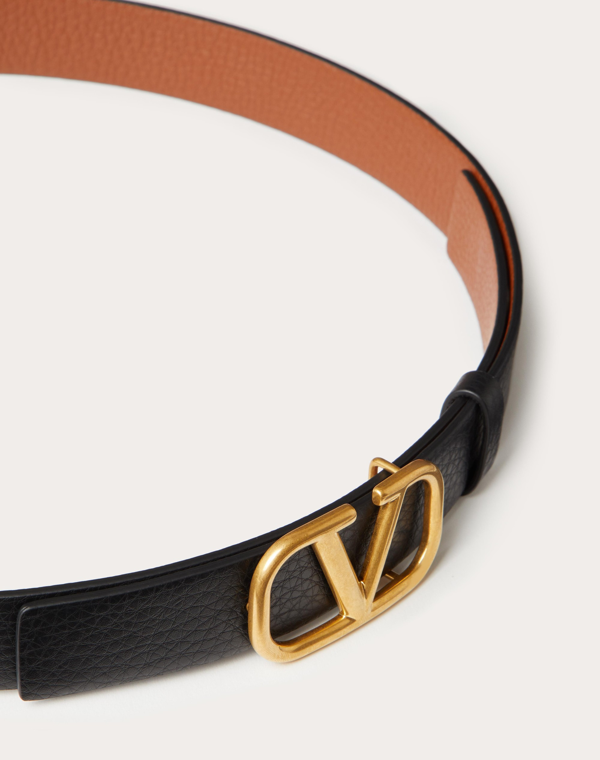 VLOGO SIGNATURE REVERSIBLE ELK-PRINT CALFSKIN BELT 30 MM - 4