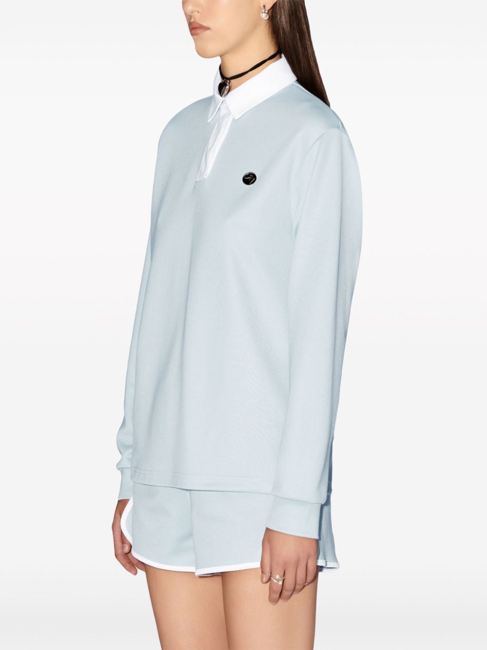 polo-collar logo-plaque sweatshirt - 5