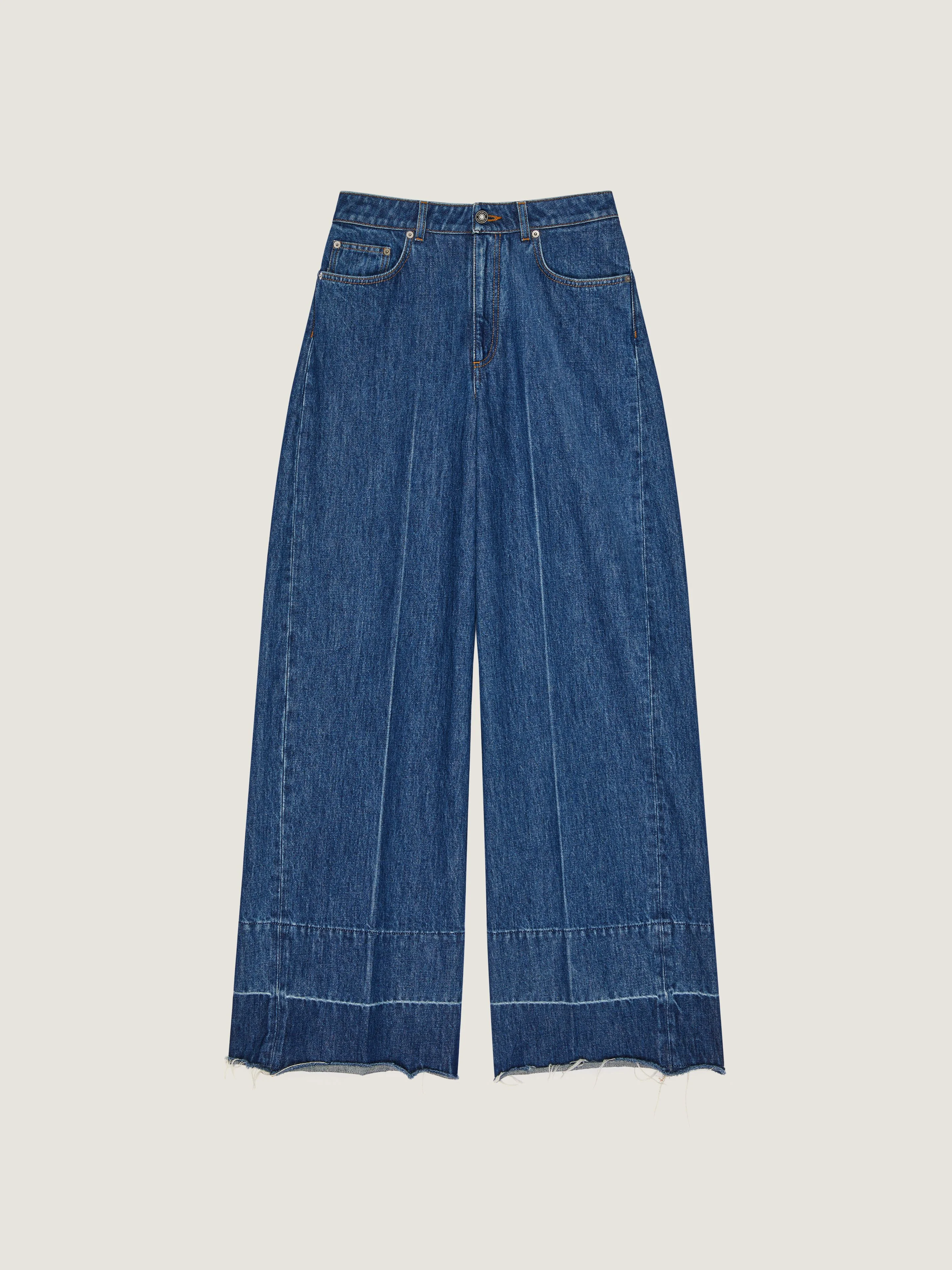 MEDIUM BLUE WIDE LEG JEANS - 1