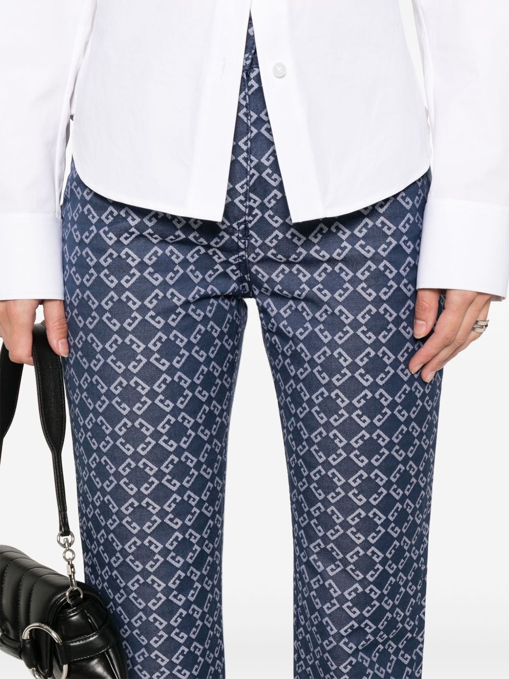 logo-jacquard jeans - 5