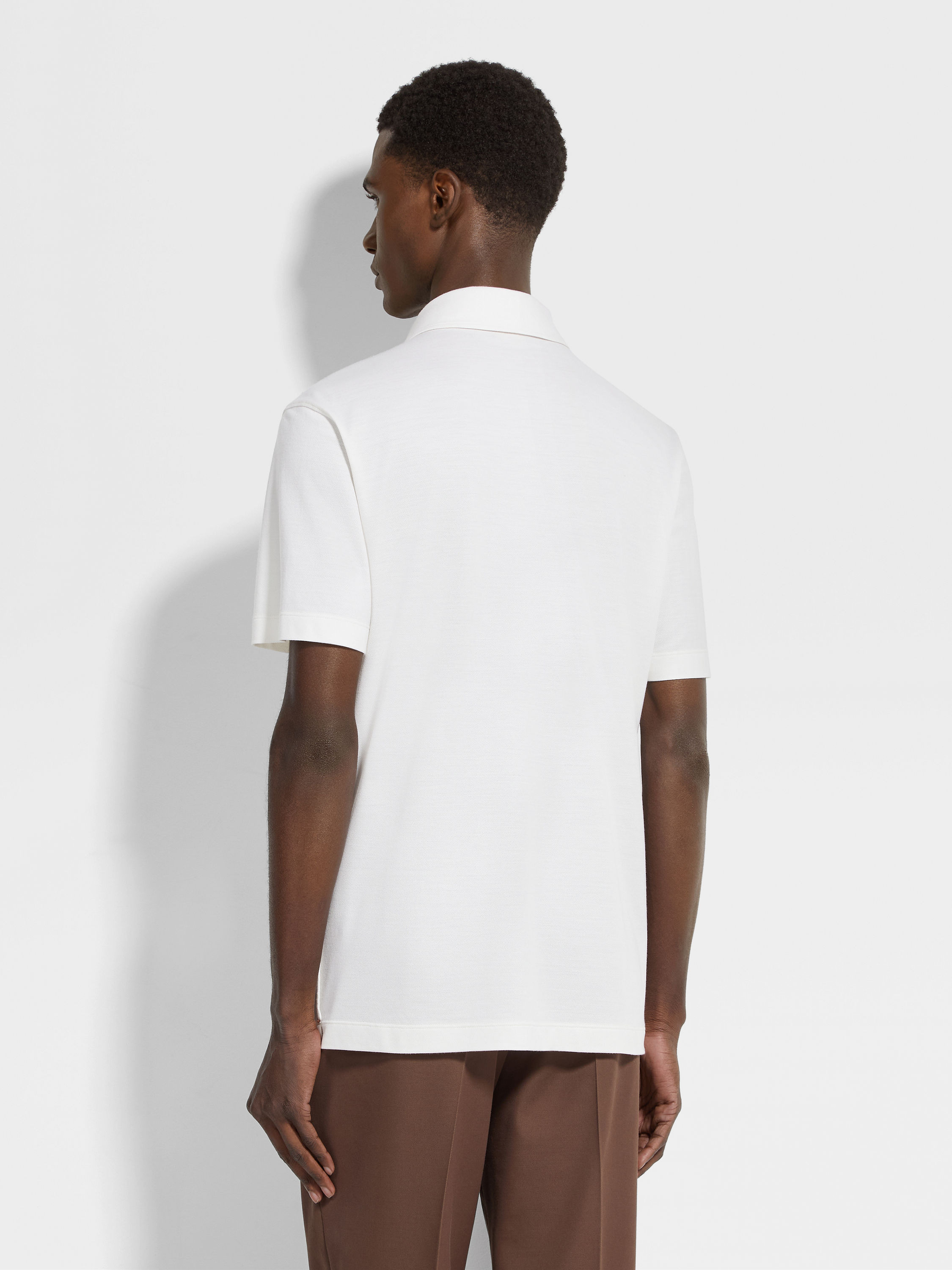 WHITE VELLUS AUREUM POLO SHIRT - 5