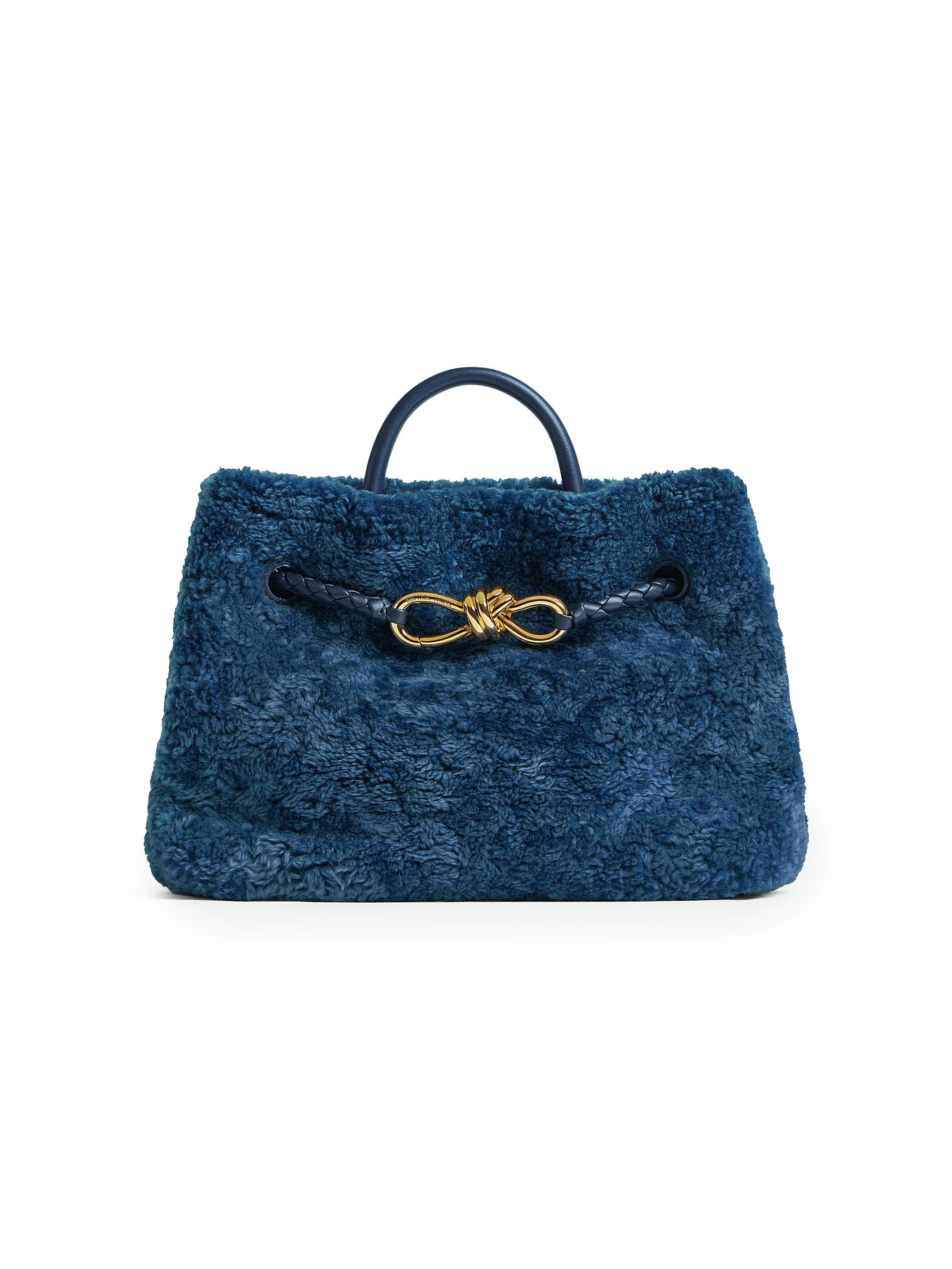 Women's Medium Andiamo Dyed Shearling Top Handle Bag - Ocean Pacific - 1