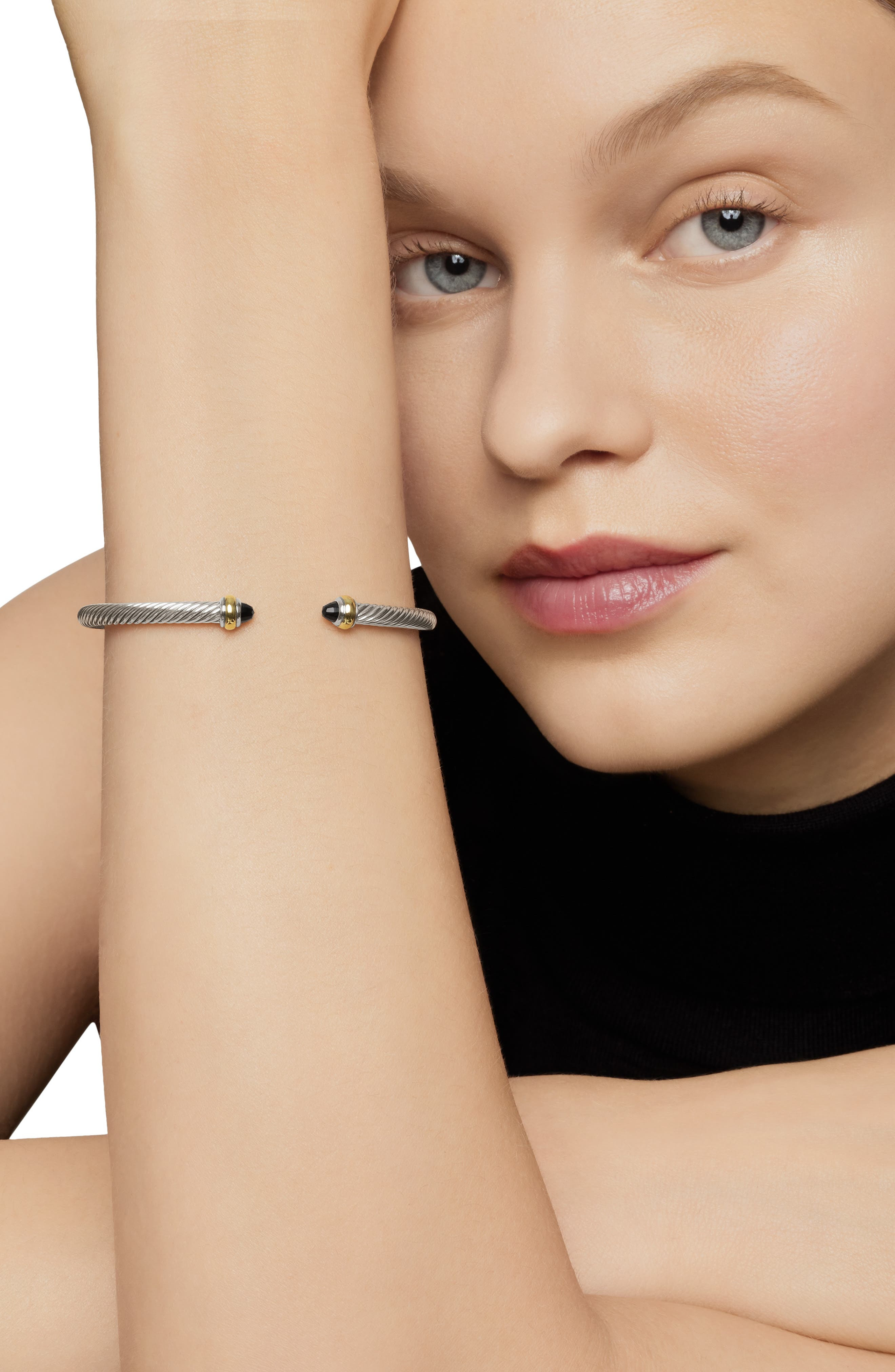 David Yurman Cable Classic Bracelet with 18K Gold & Semiprecious Stones, 4mm in Black Onyx at Nordst - 2