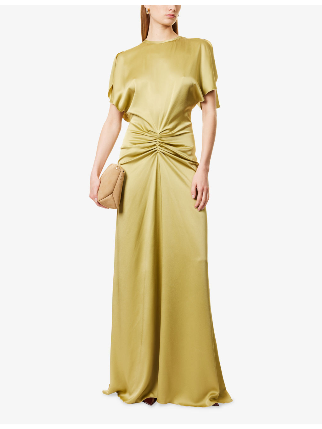 Gathered Low-Back Satin Maxi Dress - 2