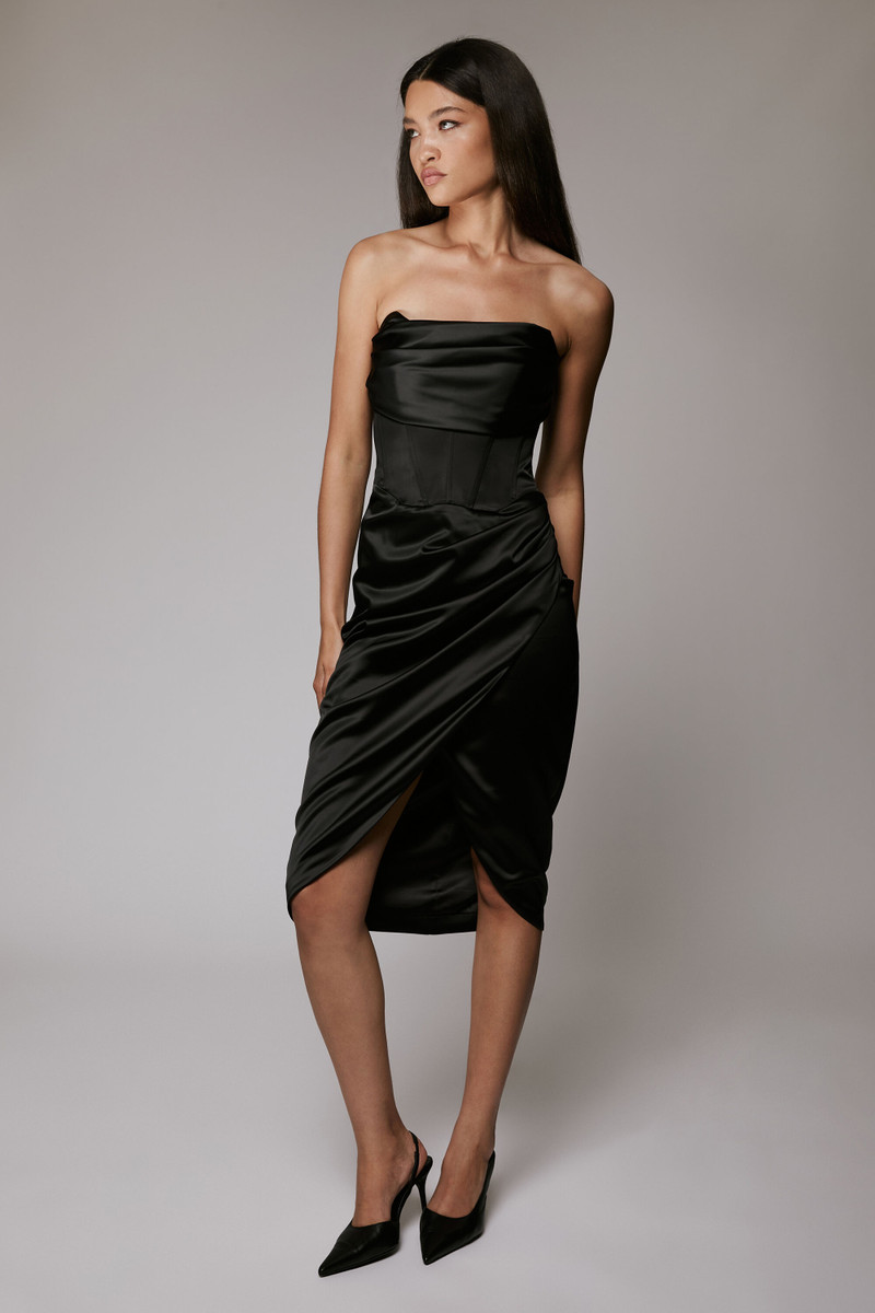 Jamila Corset Dress In Black 1