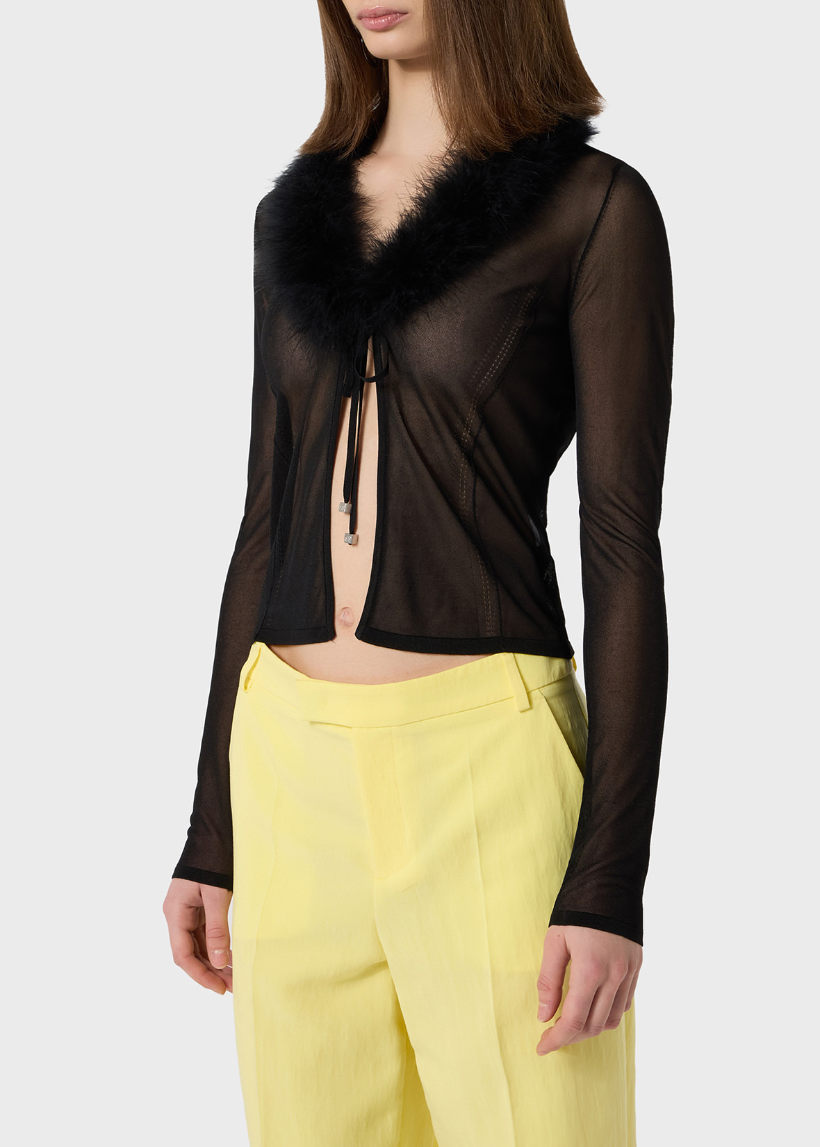 CARDIGAN WITH FEATHER DETAIL - 5