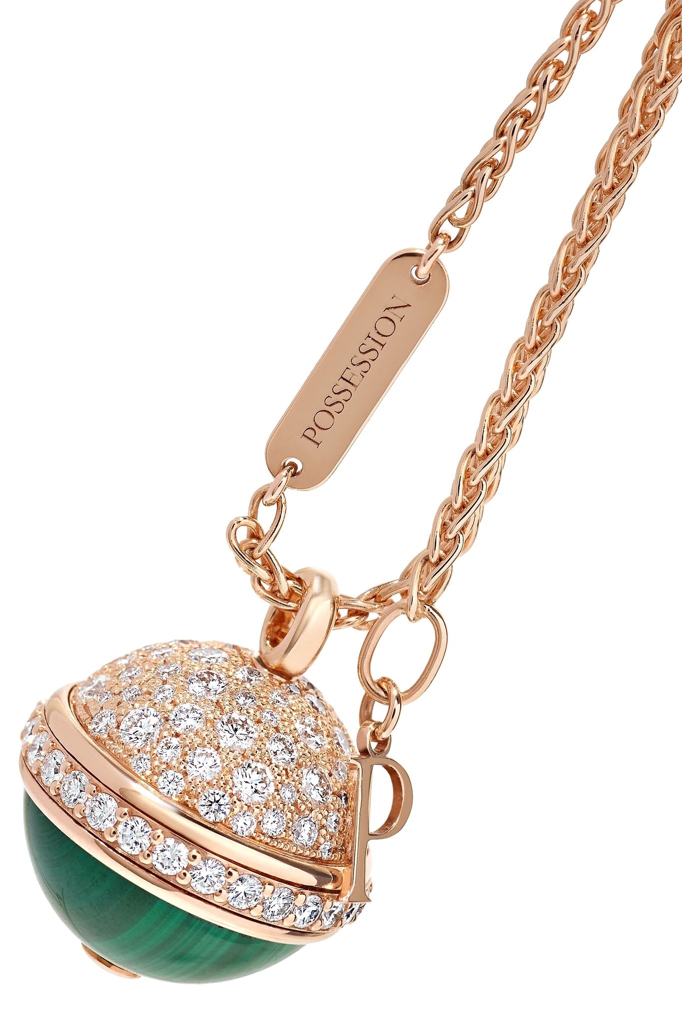 Possession 18-karat rose gold, diamond and malachite necklace - 4