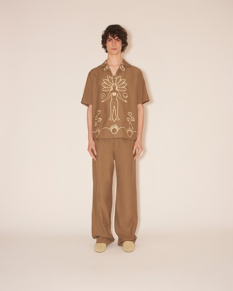 Nanushka BODIL - Emboidered club shirt - Fossil brown outlook