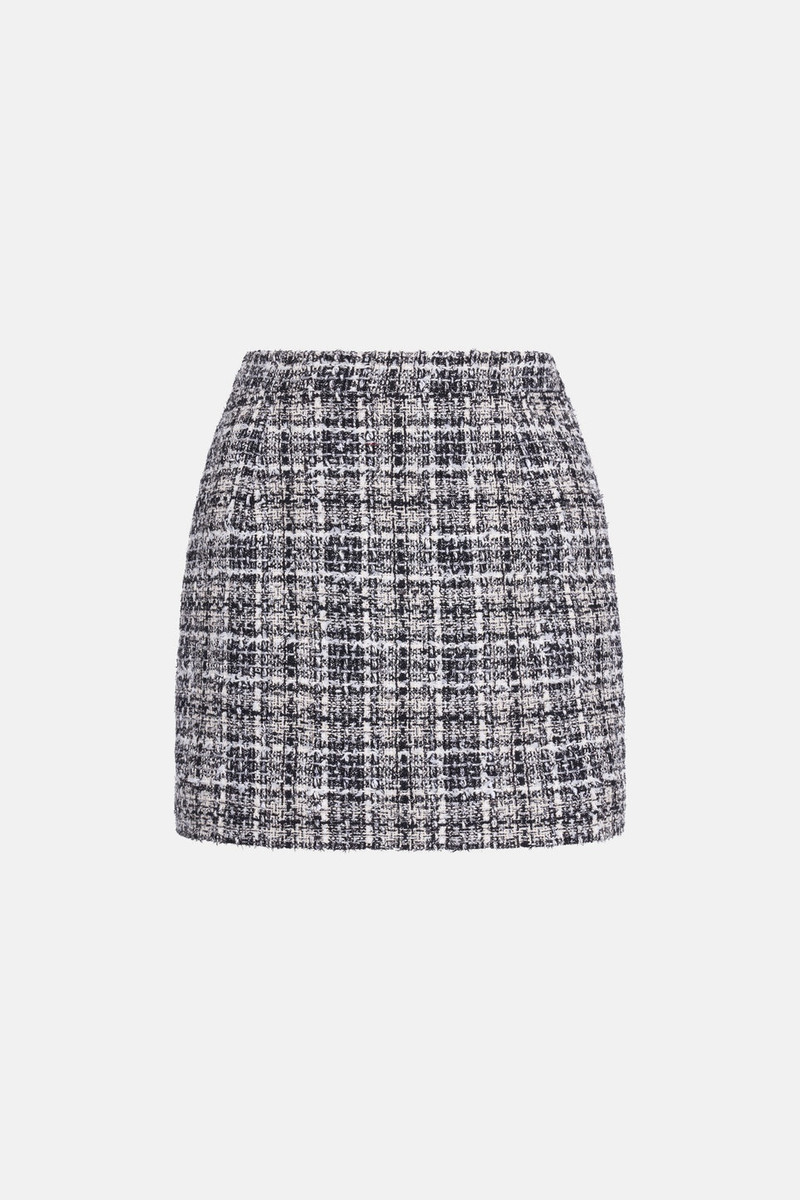 CHECKED LUREX TWEED MINI SKIRT - 1