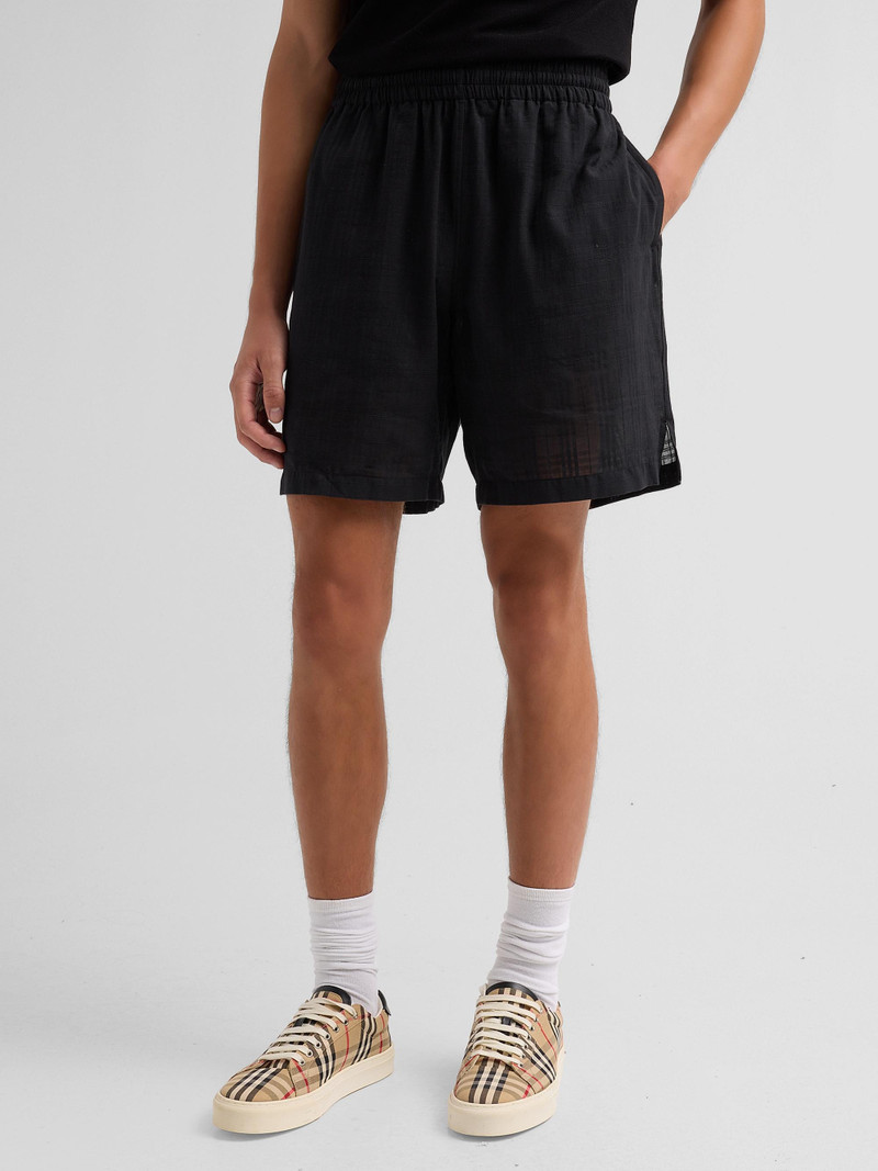 Men's Hector Check Cotton Voile Shorts - Black Check 4