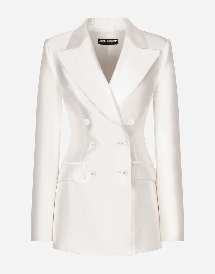 Double-breasted shantung Turlington blazer - 1