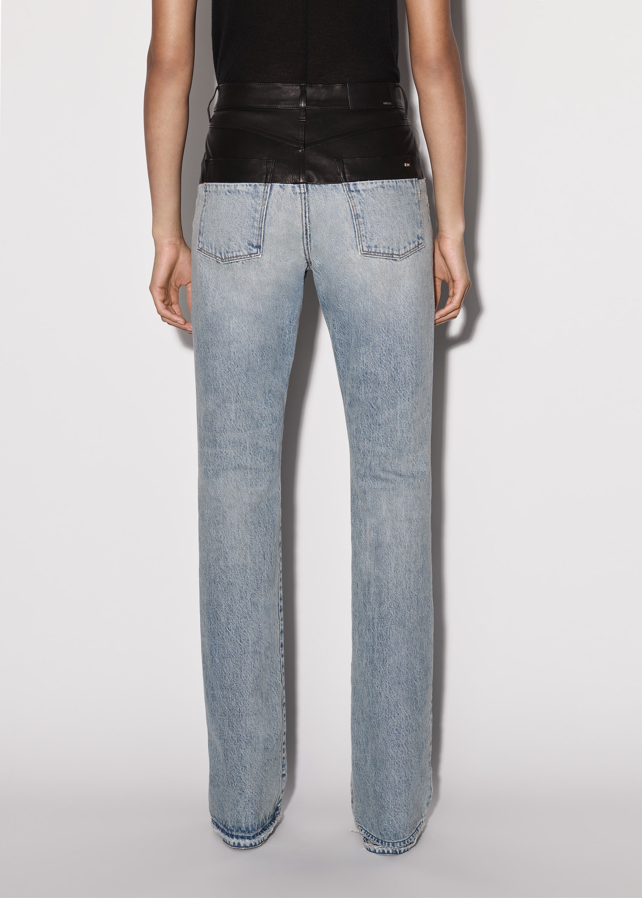 LEATHER HYBRID BOOTLEG JEAN - 5