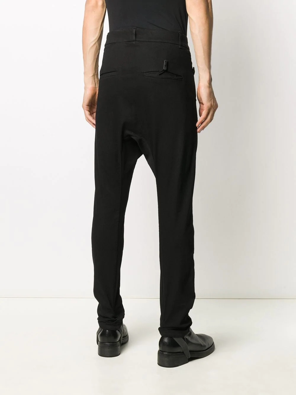 drop-crotch straight trousers - 4