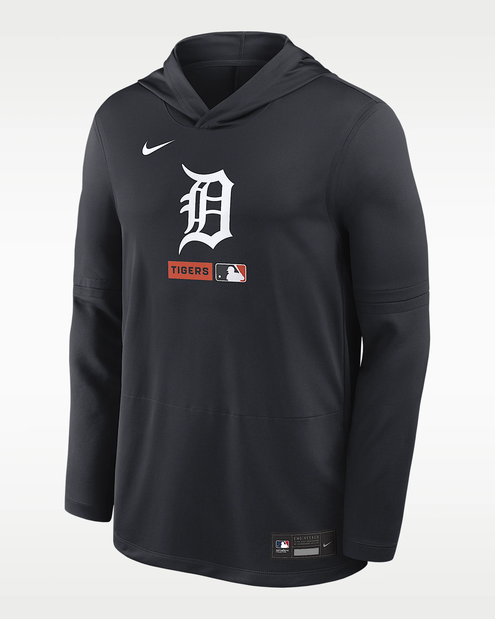 Detroit Tigers Authentic Collection Men's Nike Dri-FIT MLB Long-Sleeve Hooded Top - 1
