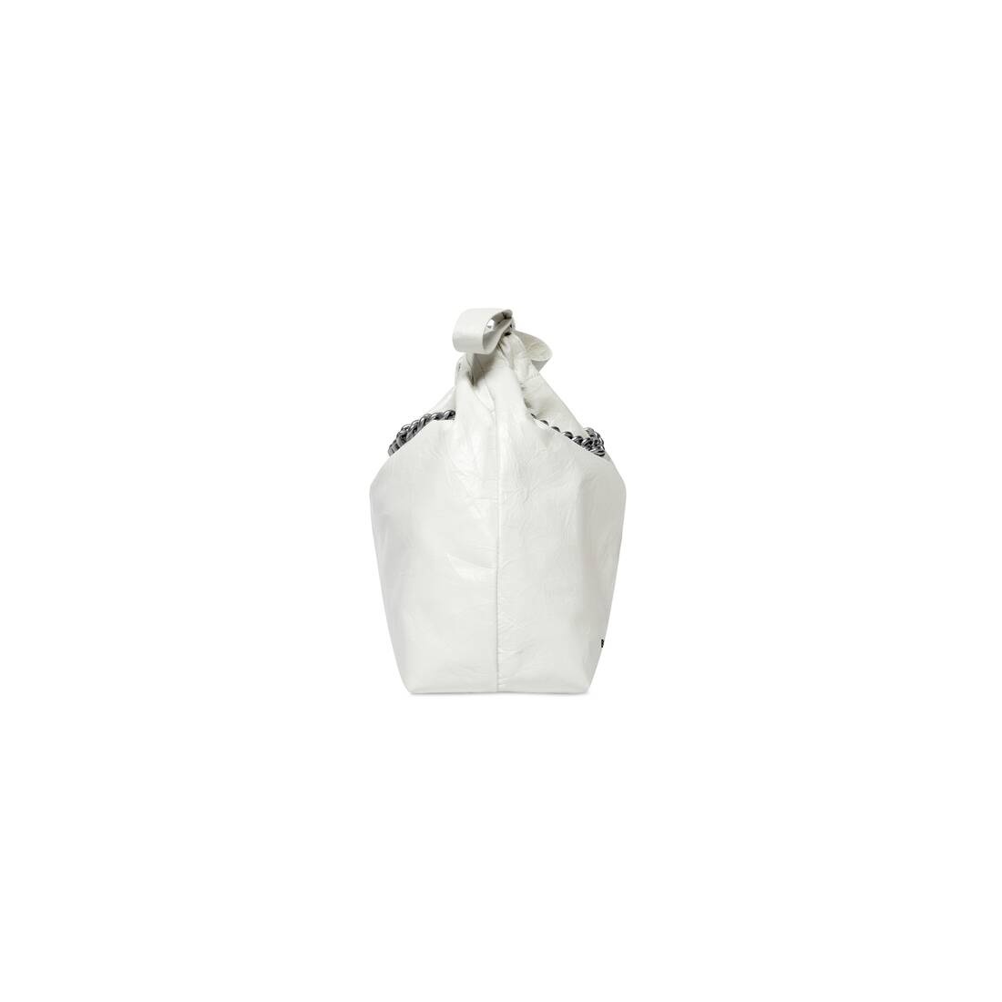 BALENCIAGA Women's Crush Small Tote Bag in Optic White