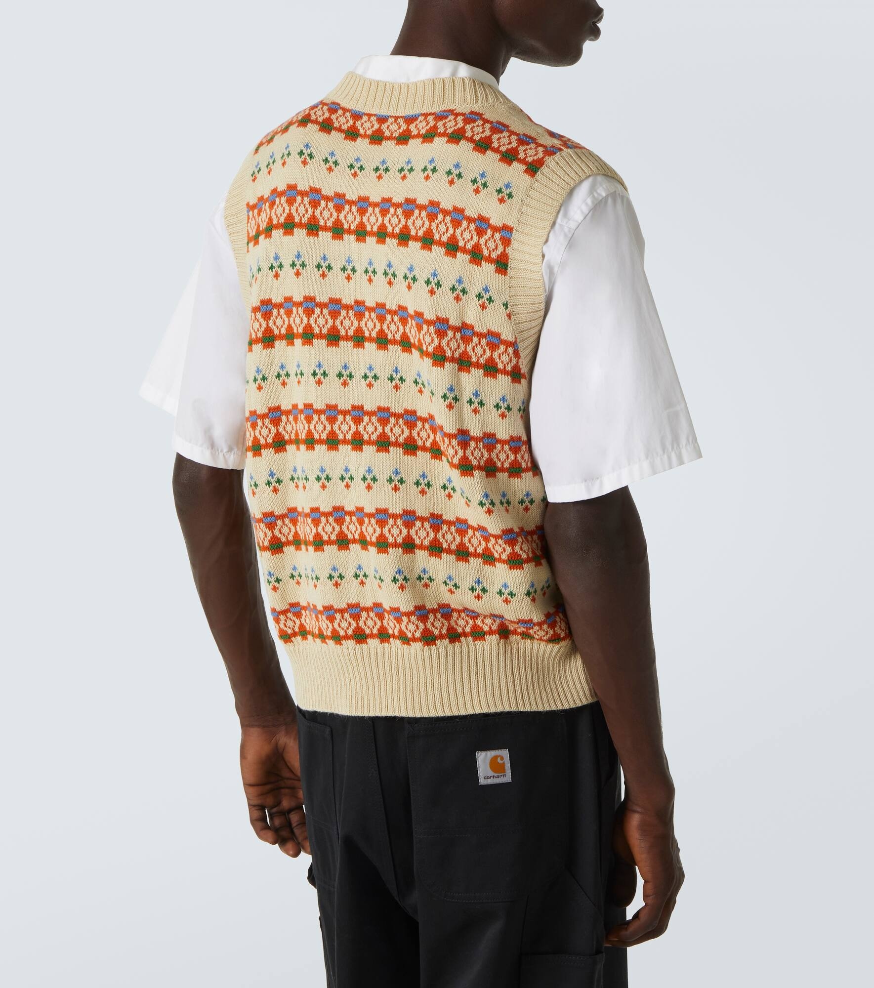 Fauna alpaca jacquard sweater vest - 4