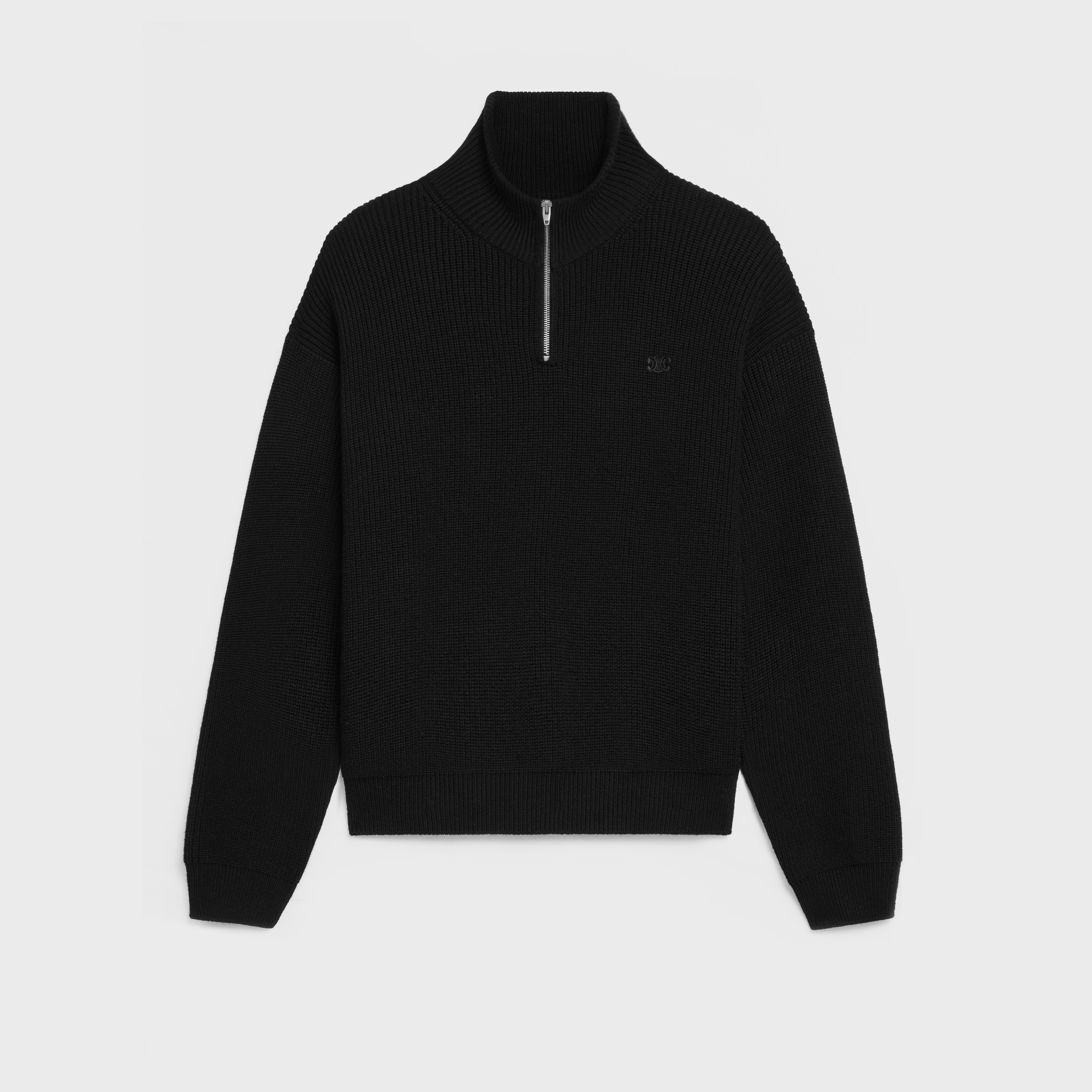 trucker sweater in ribbed wool - 1