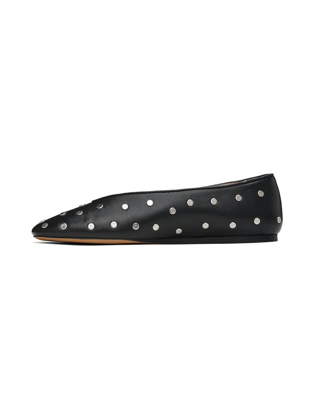 Black Studded Regency Ballerina Flats - 3