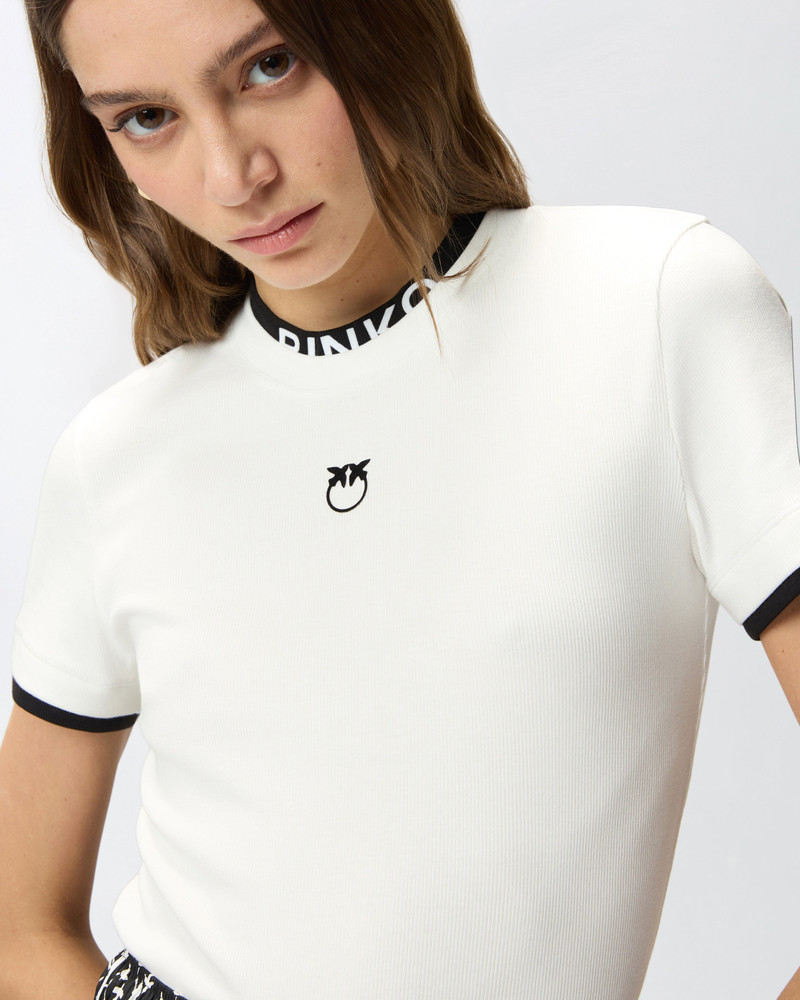 T-SHIRT WITH PINKO AND LOVE BIRDS LOGOS 6
